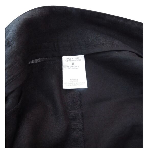 Theory 100% Linen‎ Crop Pants Klemise Travel Ankle Black Sz 0 - Picture 6 of 7